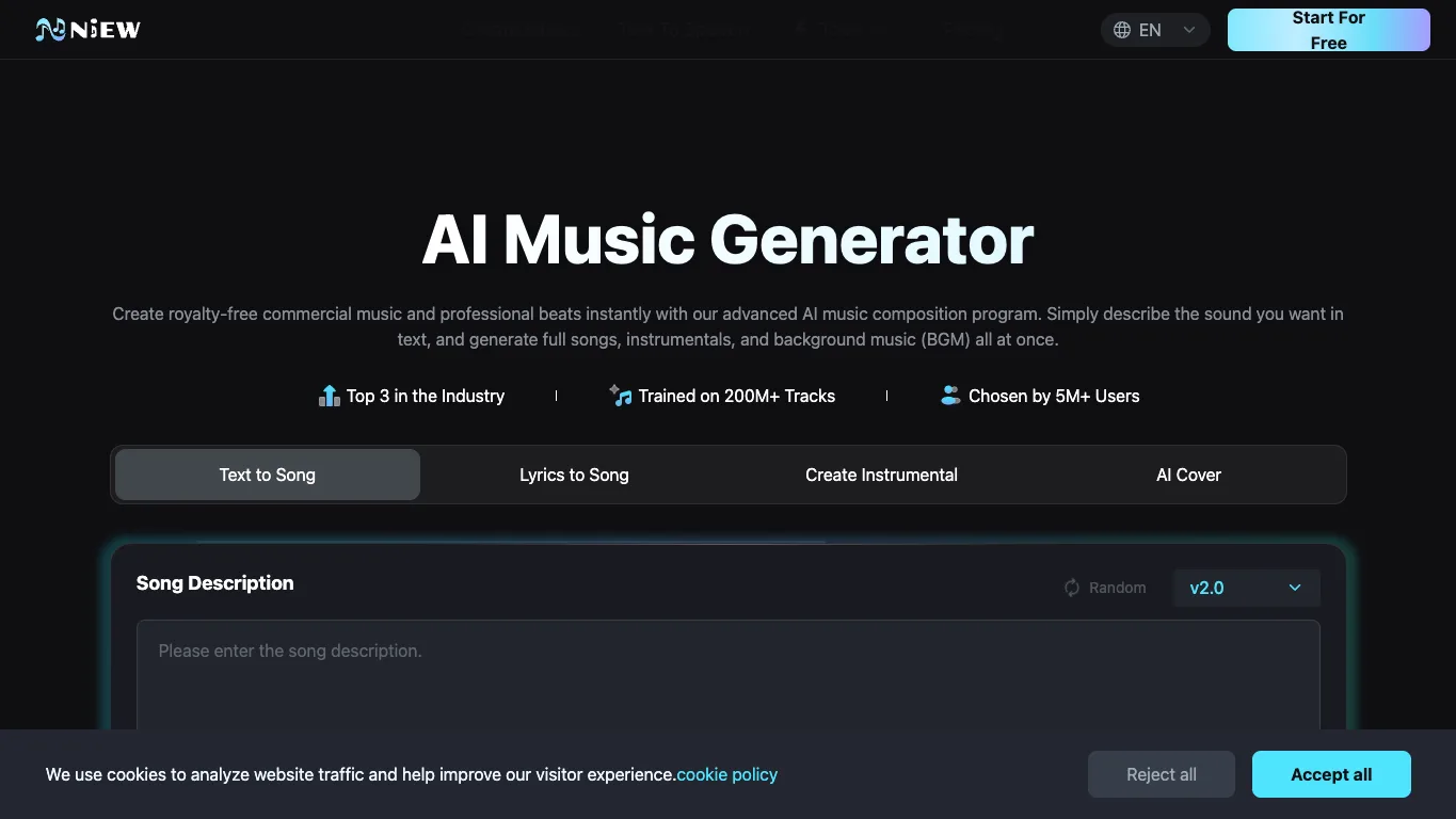 niew.ai official homepage screenshot