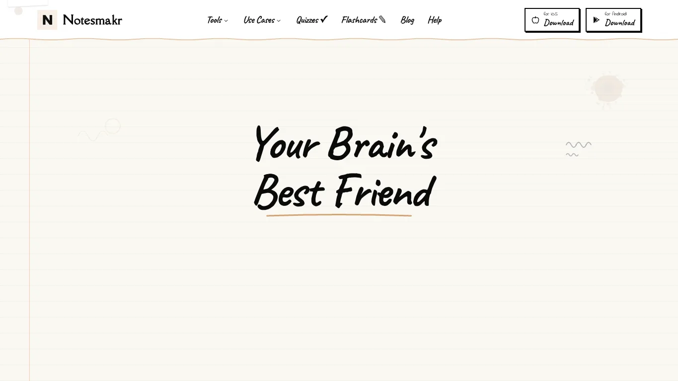 Notesmakr official homepage screenshot