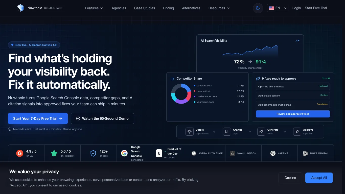 Nuwtonic official homepage screenshot