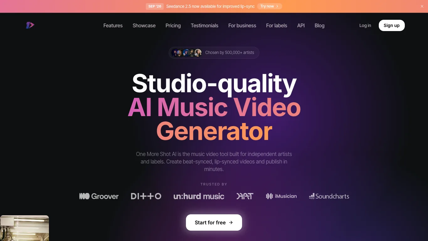 One More Shot AI official homepage screenshot