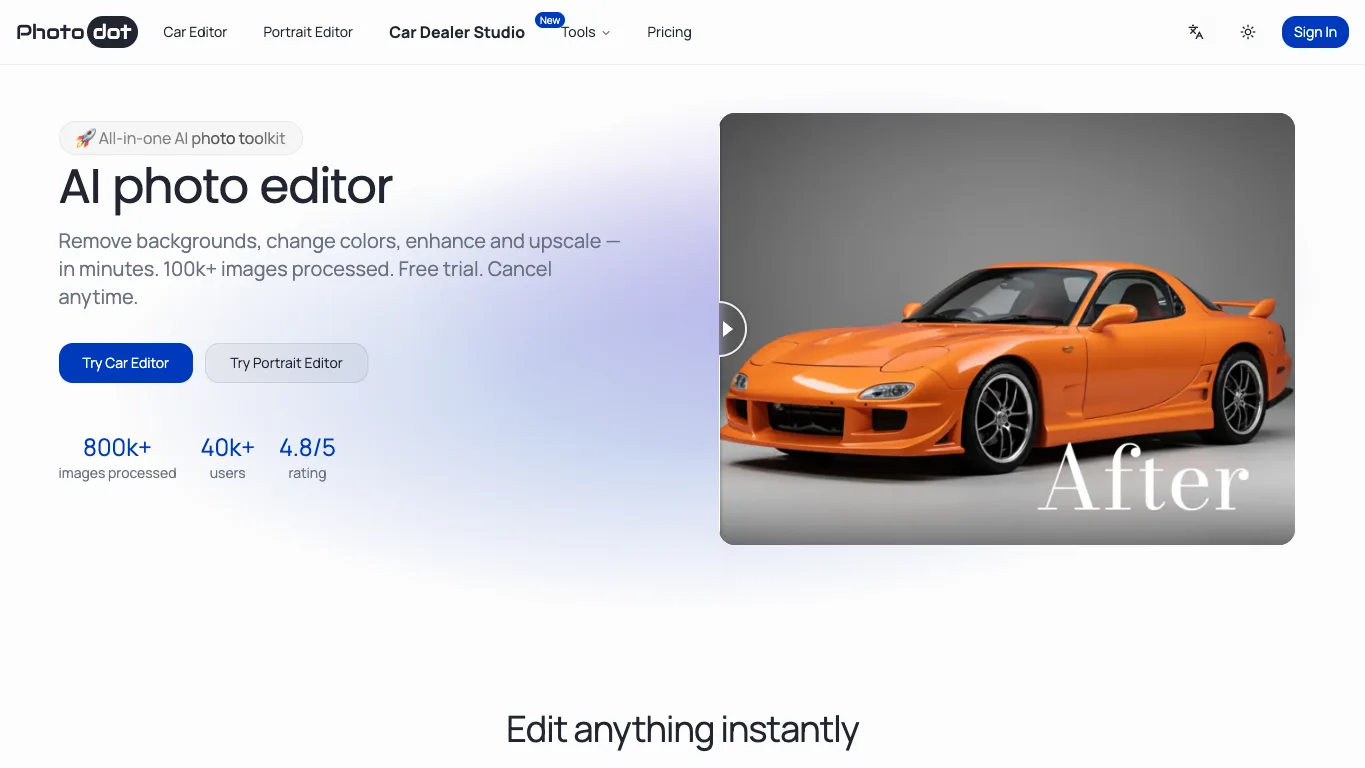 PhotodotAI official homepage screenshot