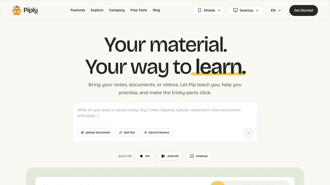 Piply official homepage screenshot