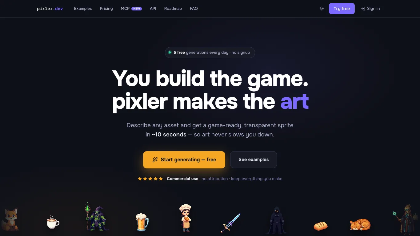 Pixler official homepage screenshot