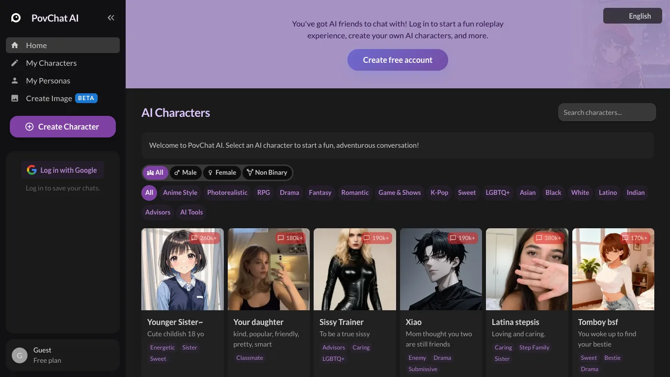 PovChat AI official homepage screenshot