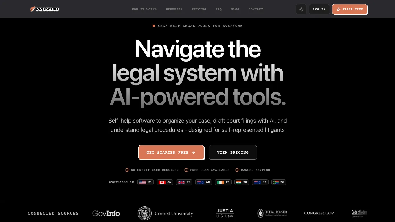 Prosēi AI official homepage screenshot