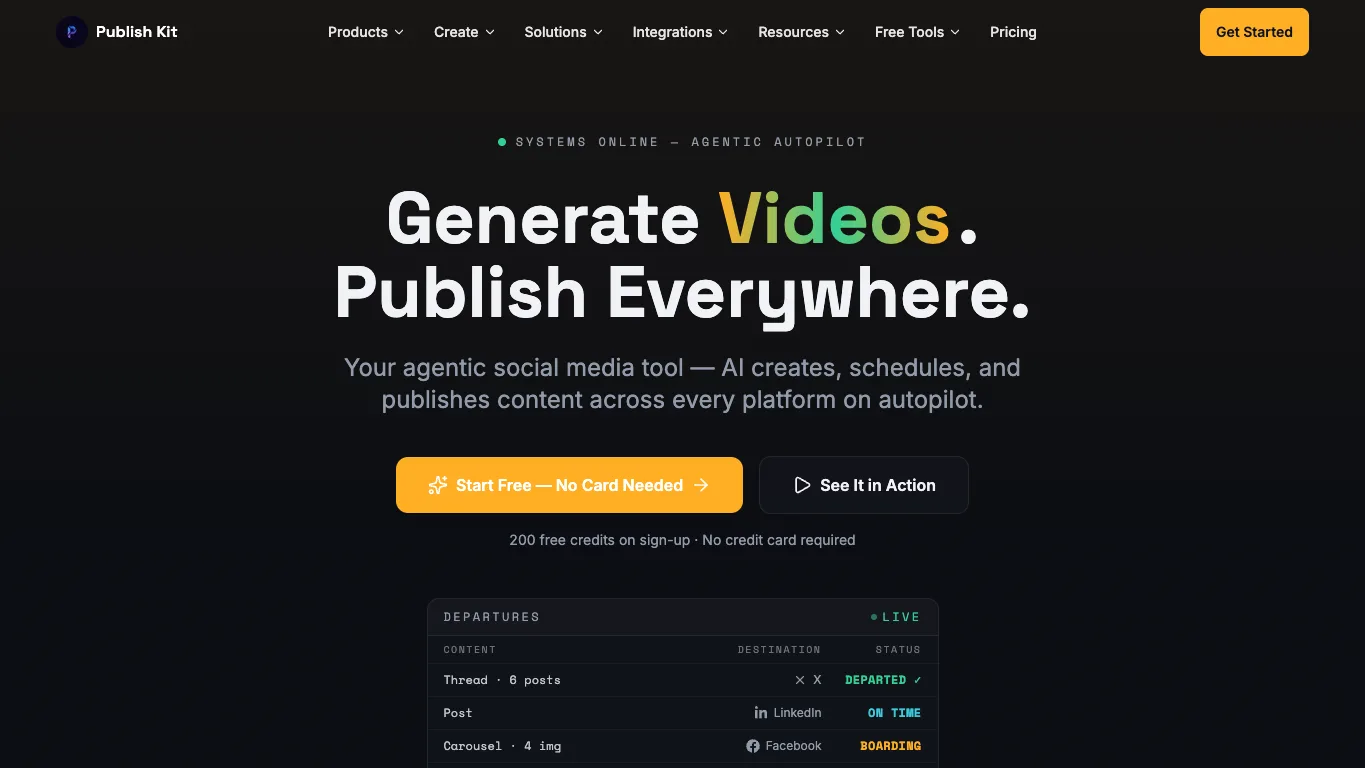 Publish Kit official homepage screenshot