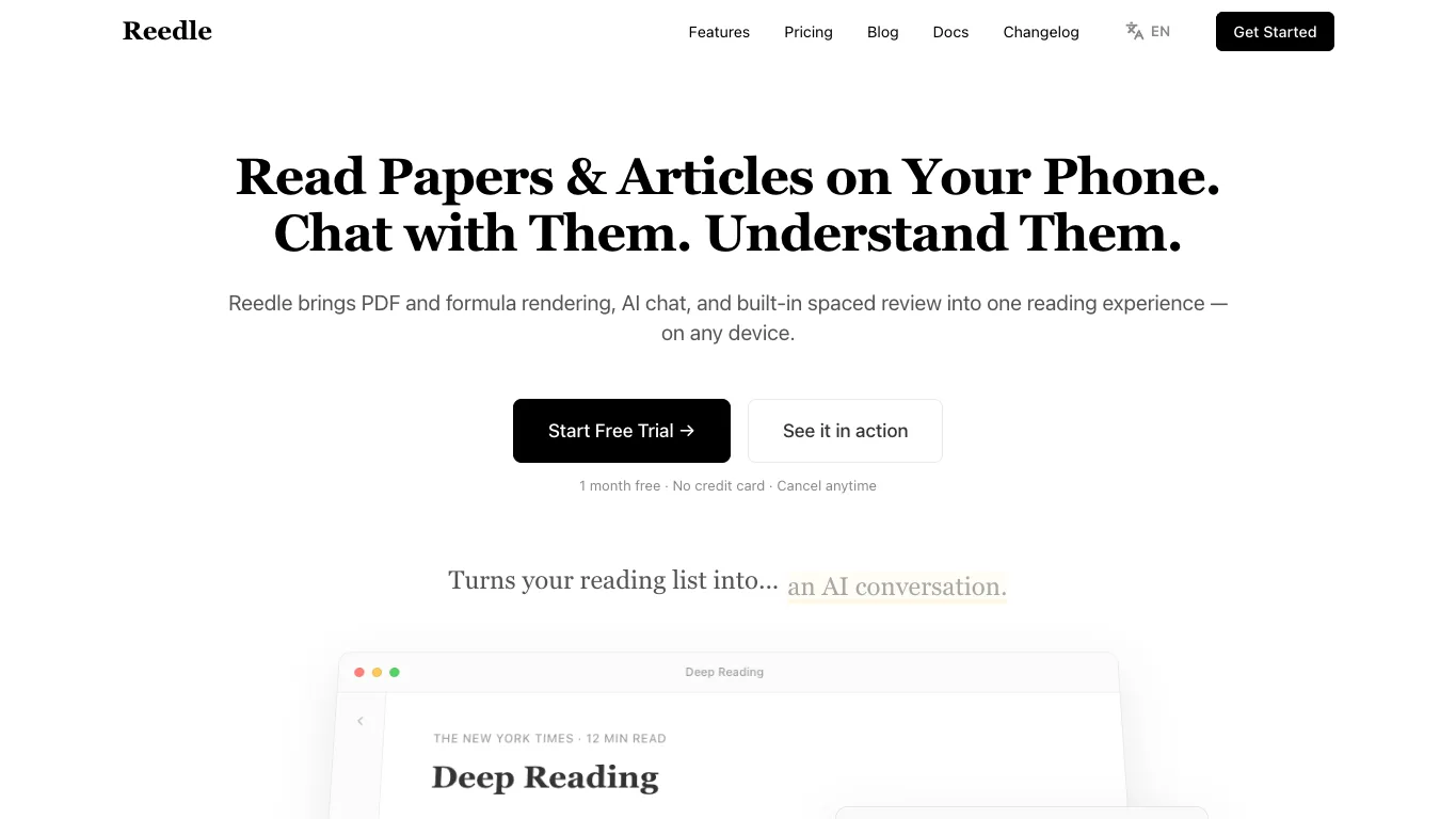 Reedle official homepage screenshot