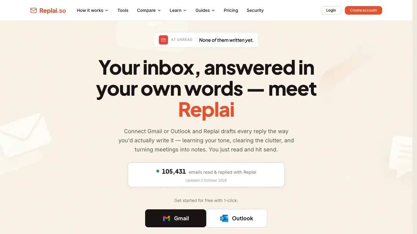 Replai official homepage screenshot