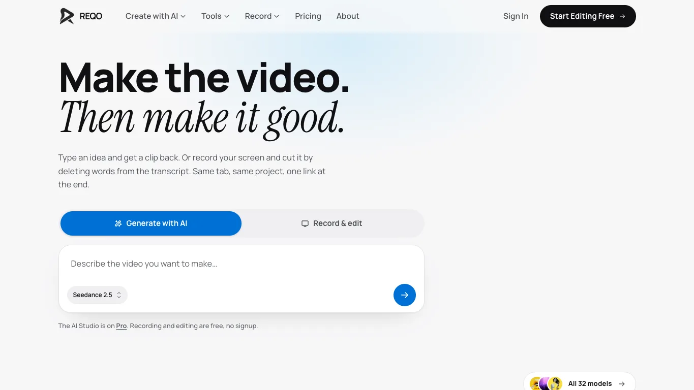 REQO official homepage screenshot