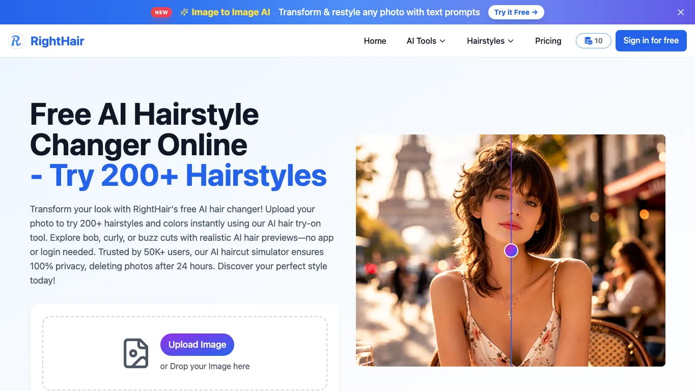 RightHair official homepage screenshot