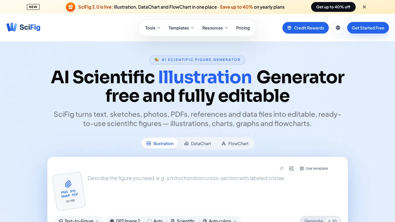 SciFig official homepage screenshot