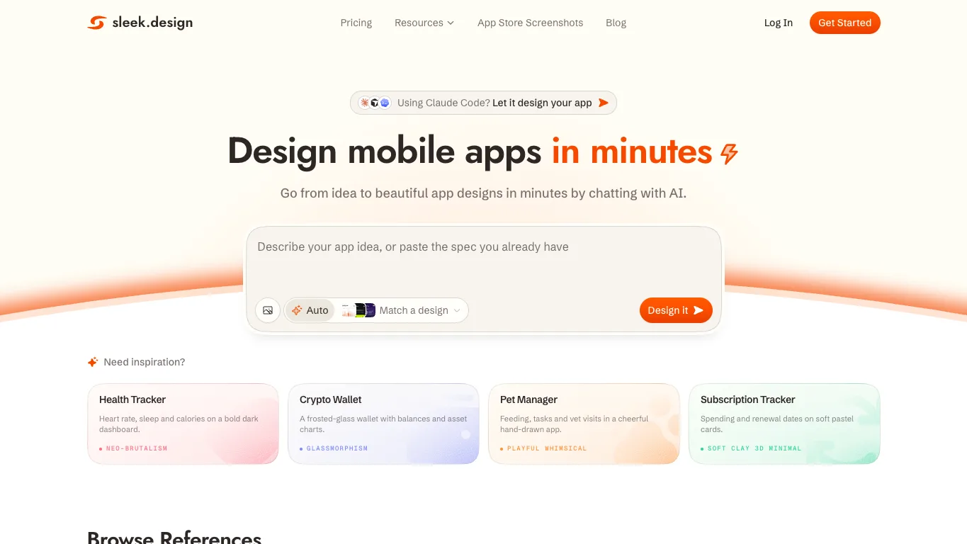 Sleek official homepage screenshot
