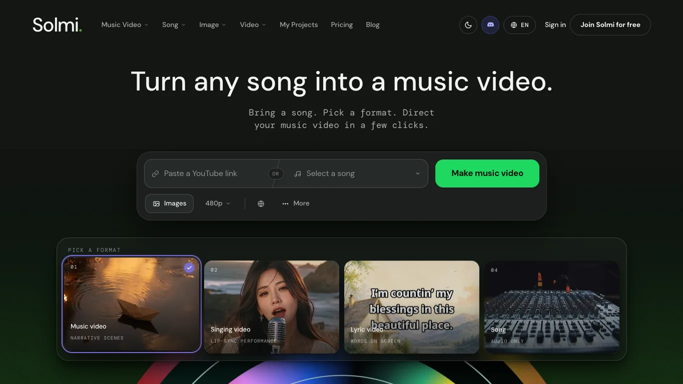 Solmi official homepage screenshot