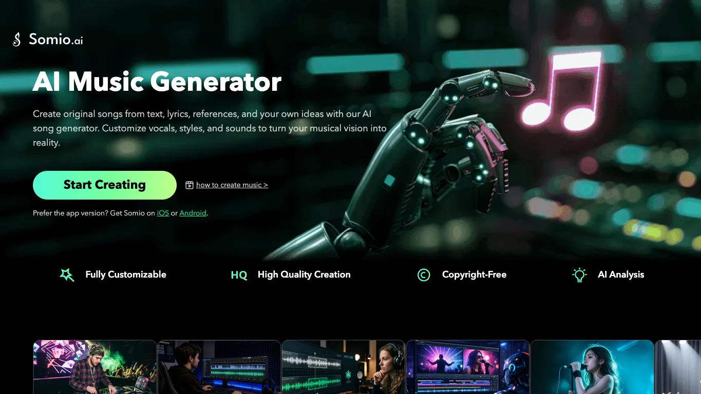Somio AI official homepage screenshot