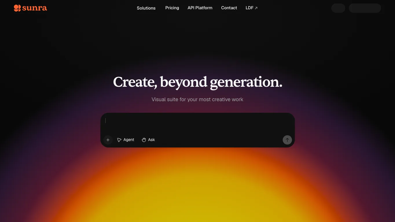 Sunra official homepage screenshot
