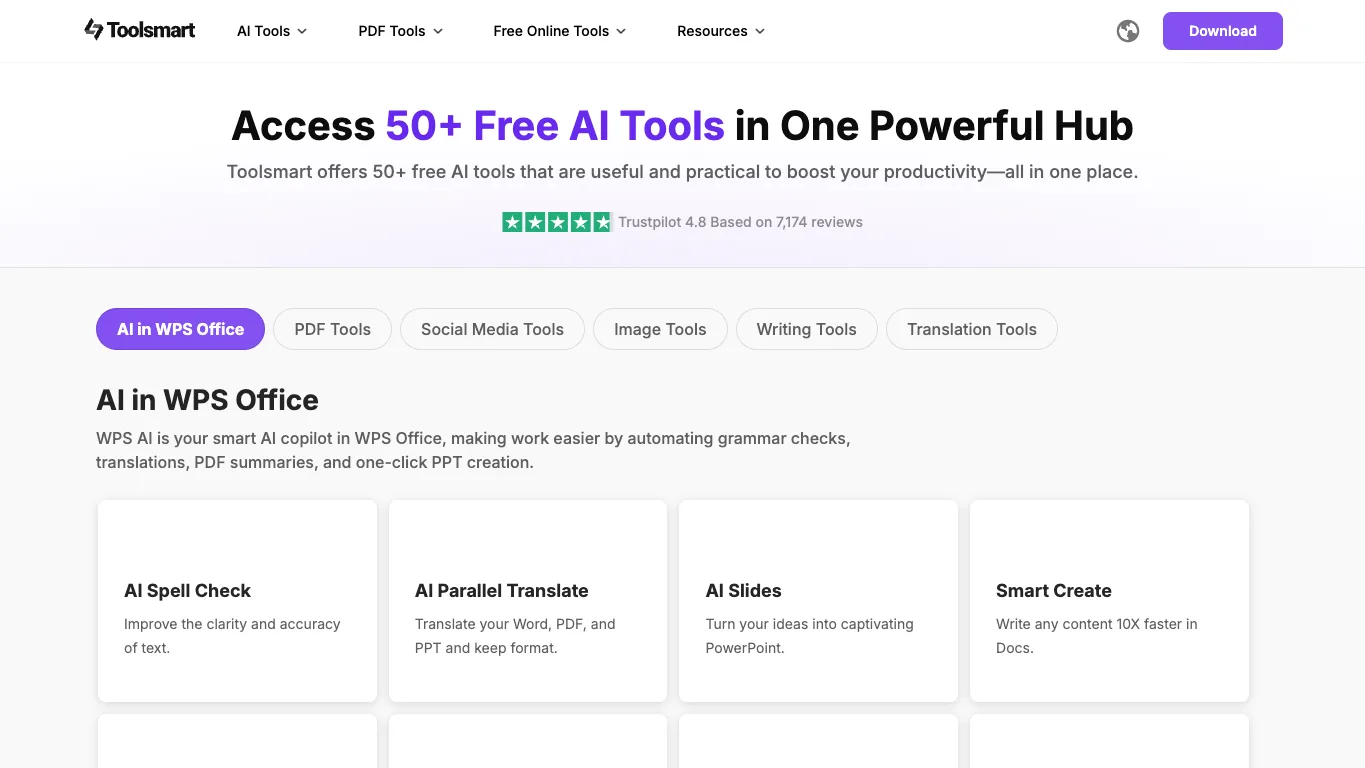 Toolsmart official homepage screenshot