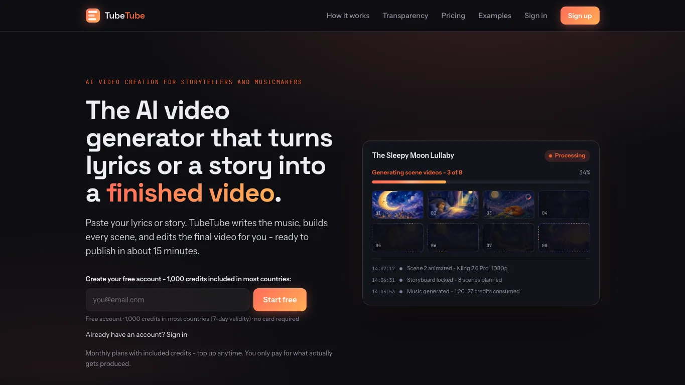 TubeTube official homepage screenshot