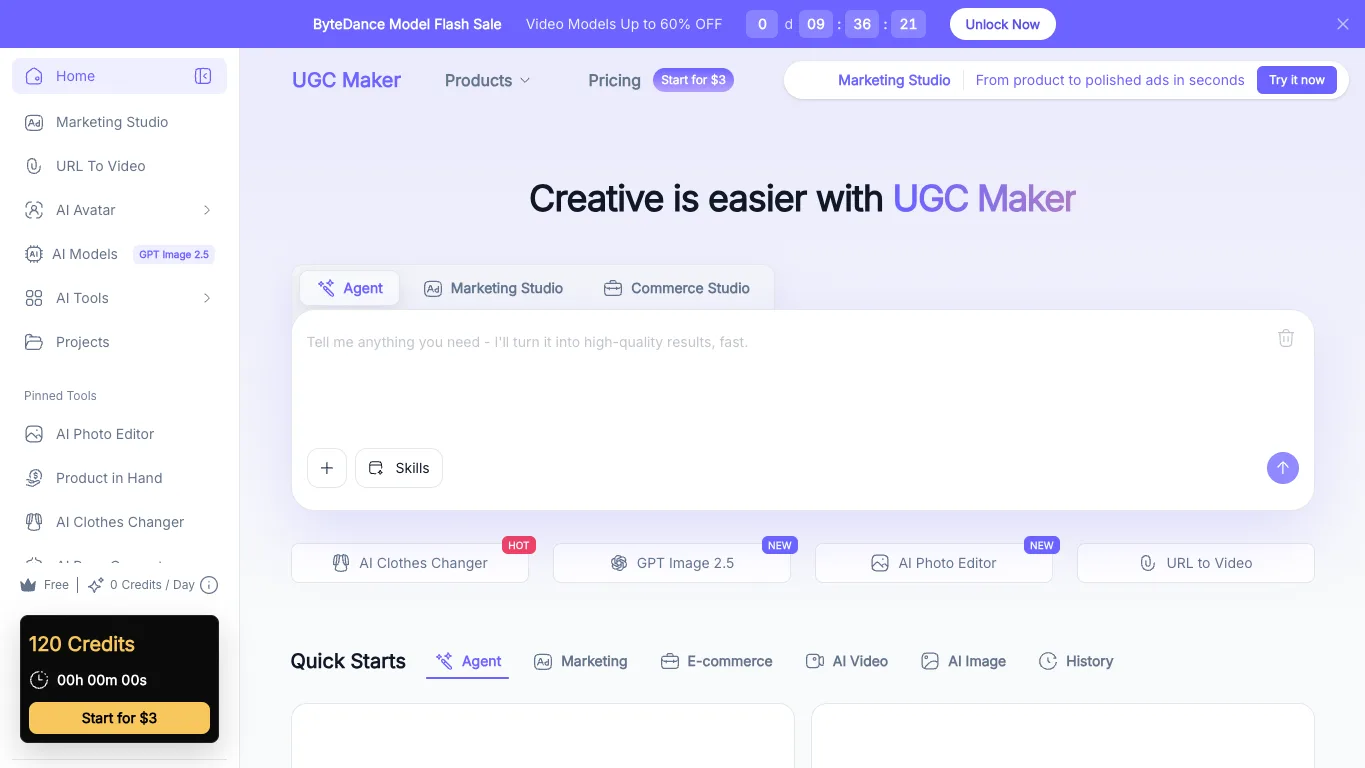 UGC Maker official homepage screenshot