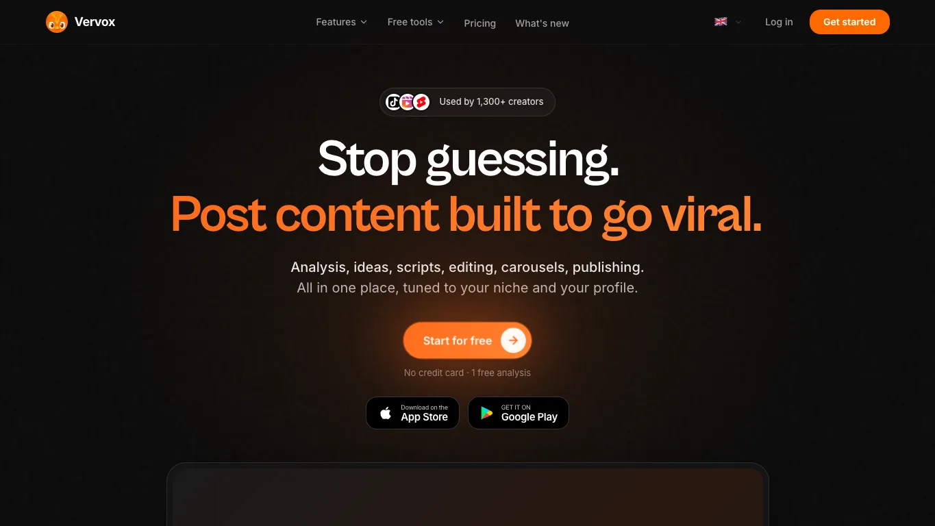 Vervox official homepage screenshot