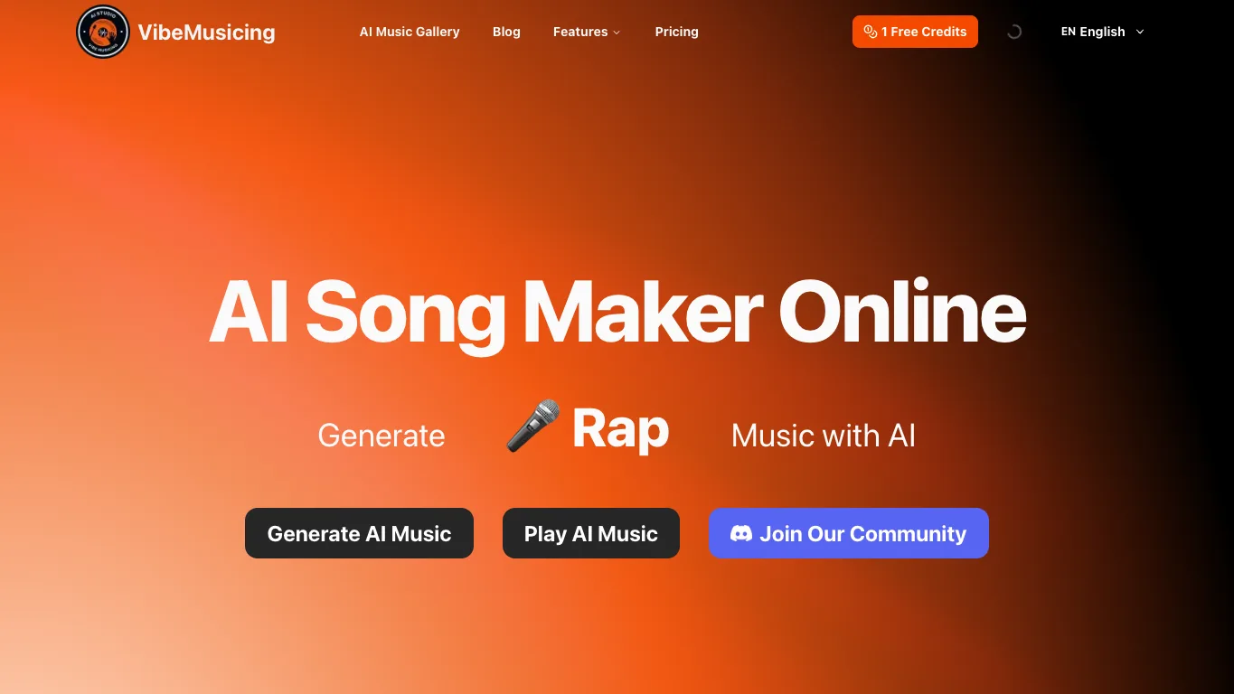 Vibe Musicing official homepage screenshot