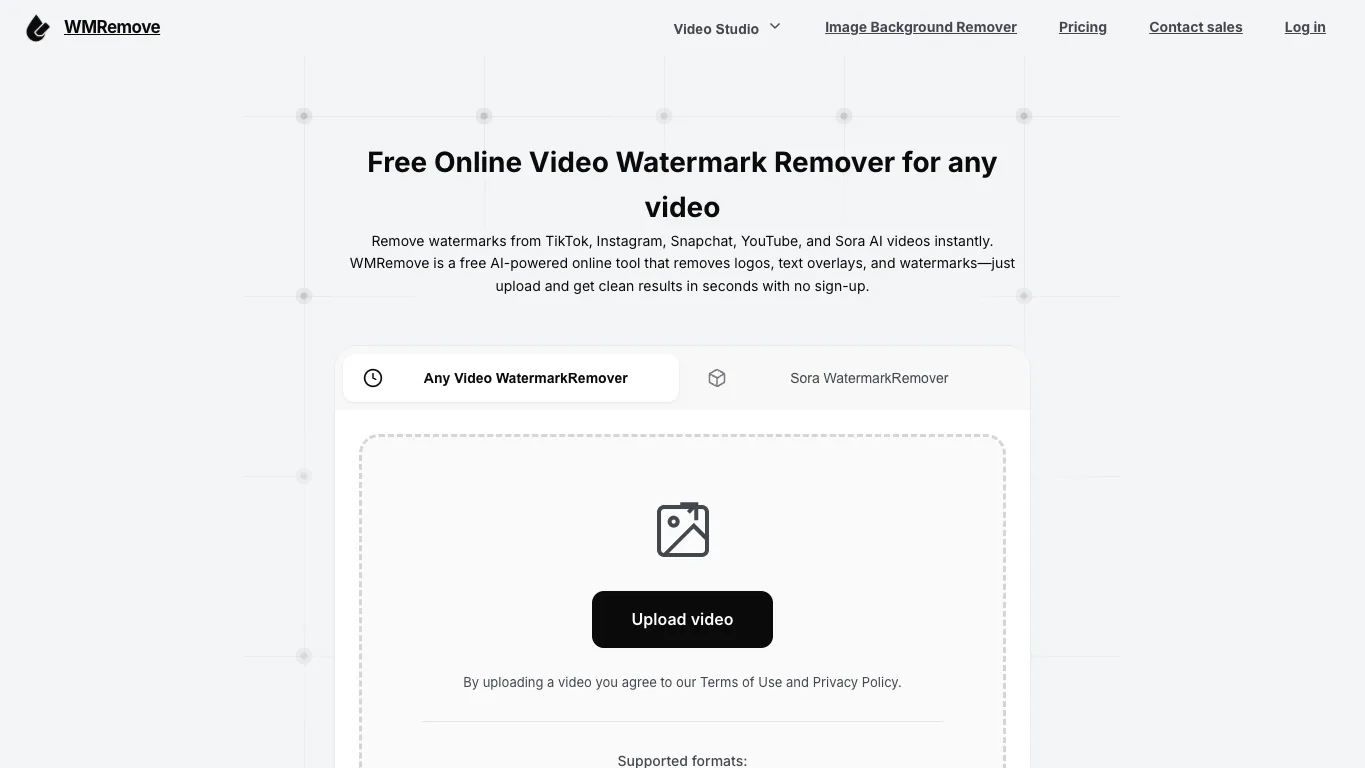 WMRemove official homepage screenshot