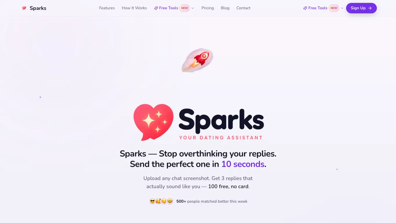 Sparks official homepage screenshot